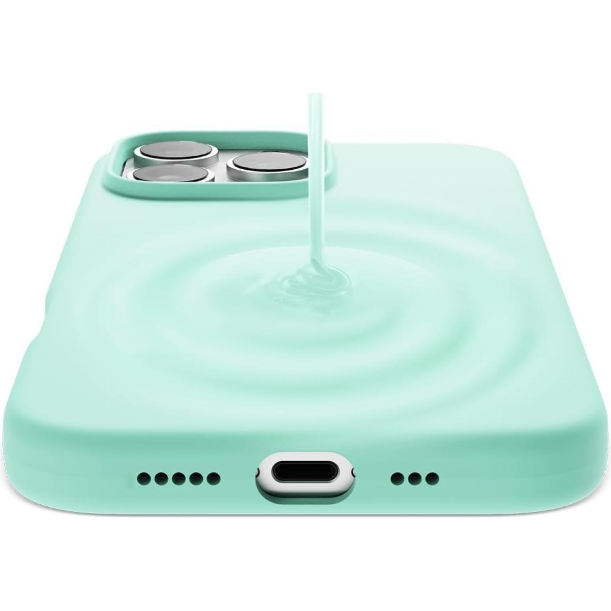 Thumbnail - Screenguard Apple iPhone 16 Pro Max Liquid Silicone Case Hülle (Apple iPhone 16 Pro Max), Smartphone Hülle, Türkis