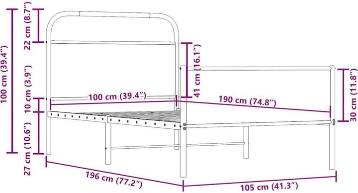 Image du produit vidaXL Bettgestell (100 x 190 cm)