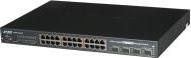 Productafbeelding Planet IPv6 Managed 24-Port 802.3at High Power PoE Gigabit Ethernet Switch + 4-Port SFP (400W) (24 ports)