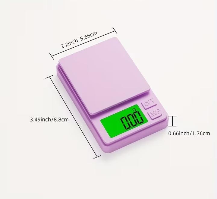 Actual product image Nikko Digitale Mini Präzisions-Taschenwaage LCD 500g, pink