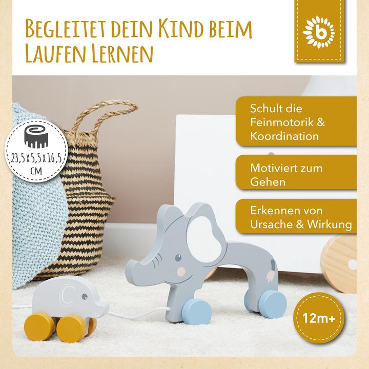 Produktbild Bieco Nachziehtier Elefant