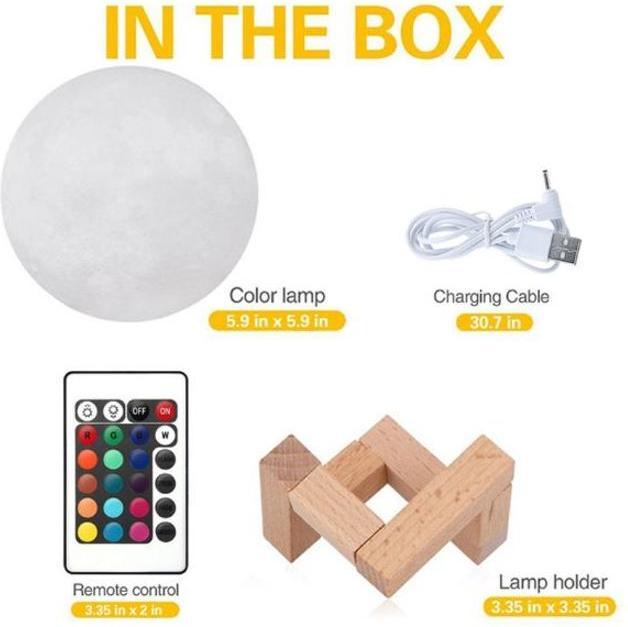 Actual product image MU Classic 3D moon lamp