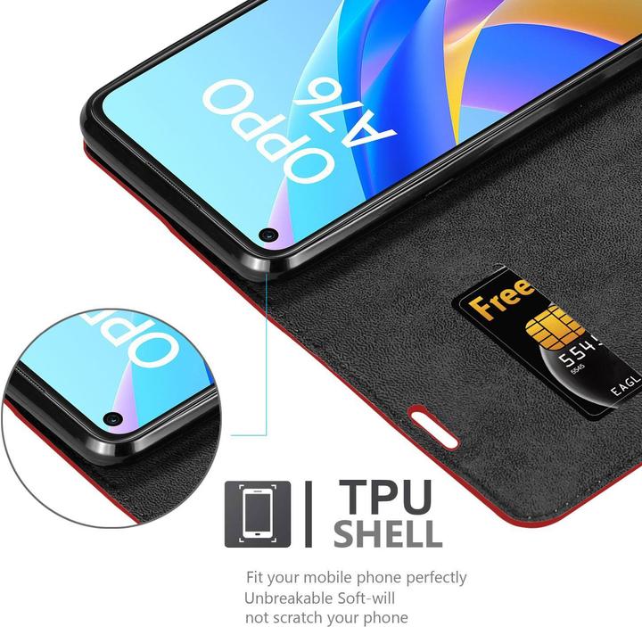 Image du produit Cadorabo Housse pour Oppo A36 / A76 / A96 4G / K10 4G / Realme 9i en Book Invis. Style magnétique (Oppo A36, Oppo A76, Realme 9i, Samsung Galaxy S10)