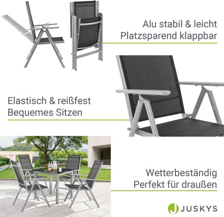 Produktbild Juskys Gartengarnitur Milano (80 x 80 x 74 cm)