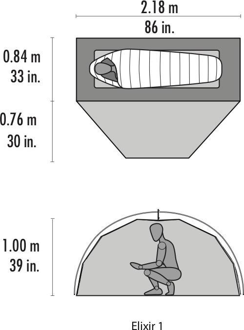 Actual product image Msr elixir (Dome tent, 2.16 kg, 1 person)