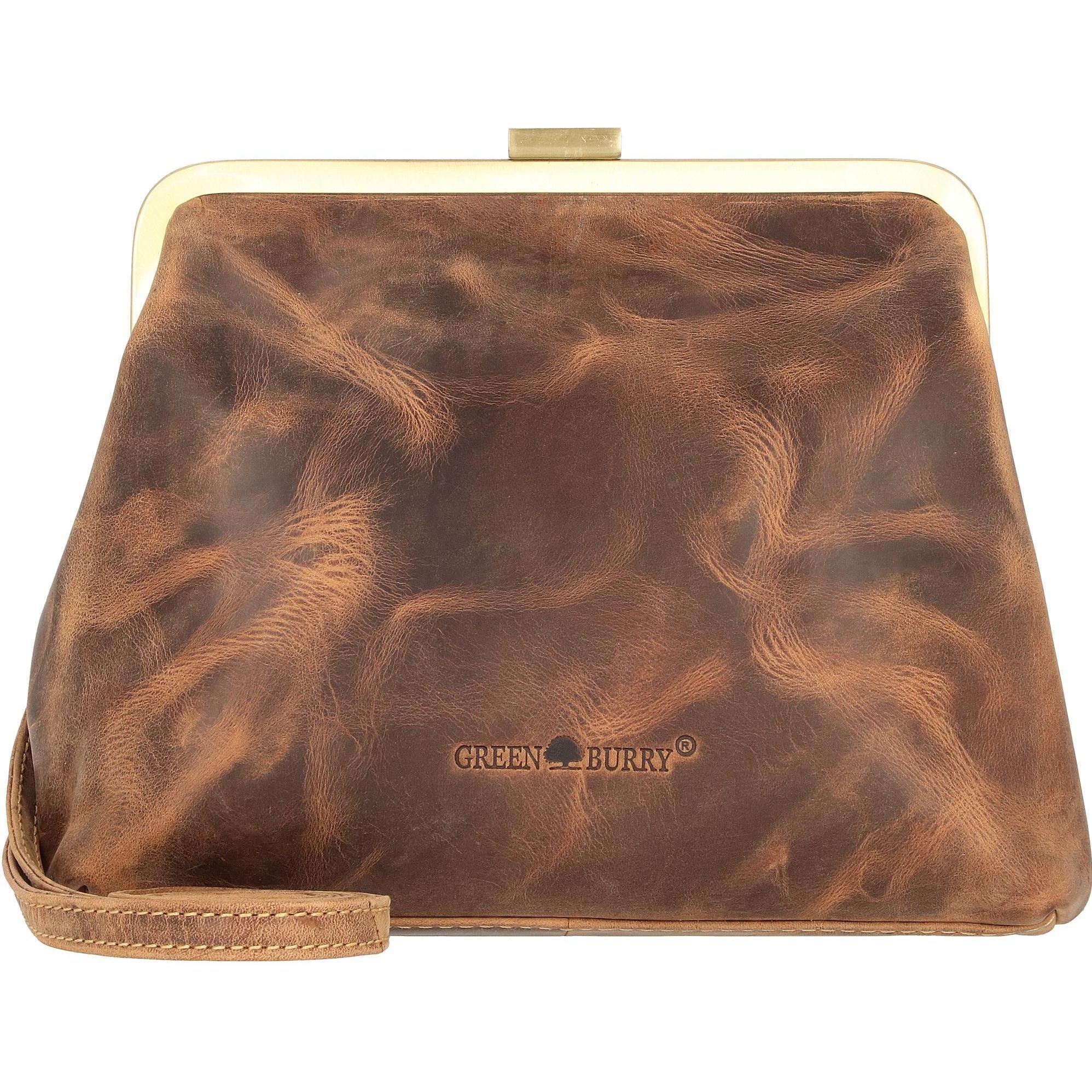 Greenburry, Handtasche, Vintage Clappy Umhängetasche Leder 23 cm, Braun