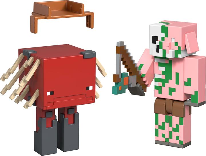 Actual product image Minecraft CORE FIGURE 2-PACK -Zombified Piglin & Strider