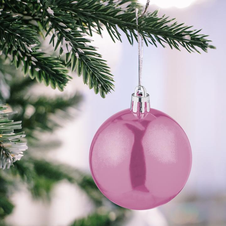 Image du produit Relaxdays - Weihnachtskugeln 100er Set, Rosa/ Silber, 7 x 6 cm (100 -pièce)