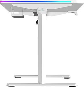 Actual product image Ultradesk Gaming-Tisch QUEST, 140x70cm, 72-120cm, weiss-weiss