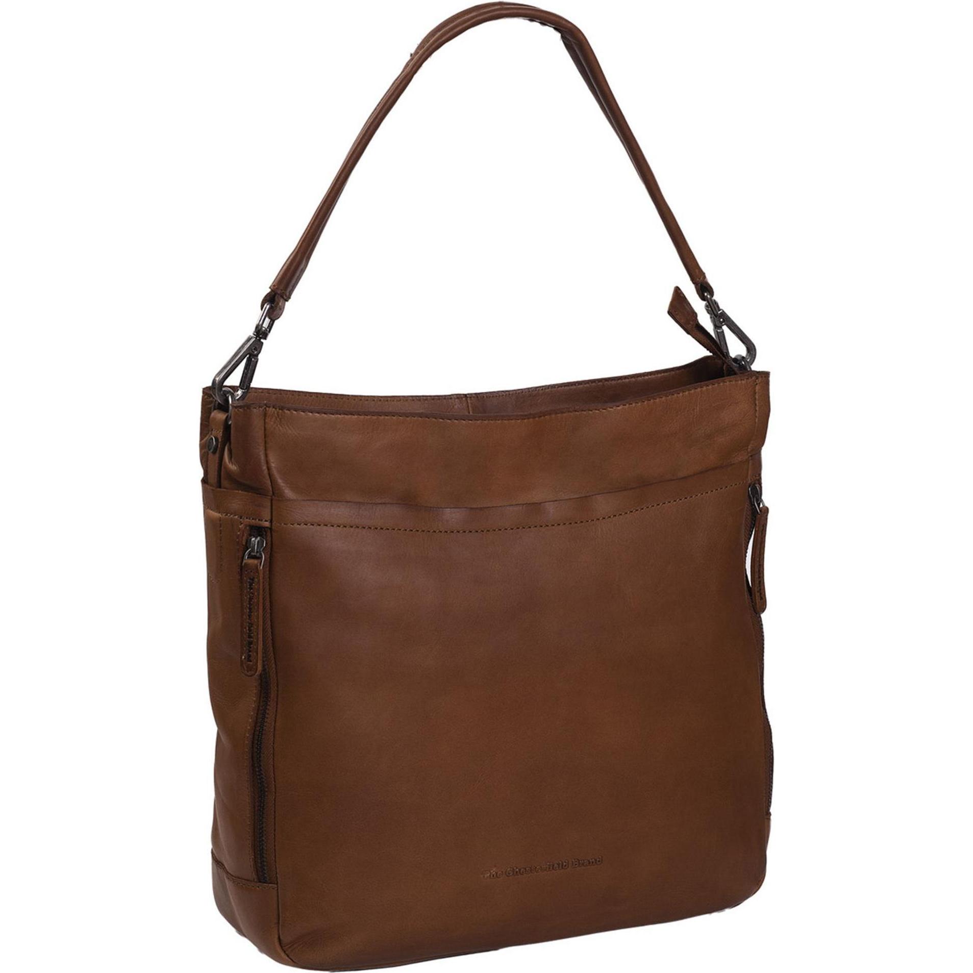 The Chesterfield Brand, Handtasche, Wax Pull Up Schultertasche Leder 34 cm Laptopfach, Braun