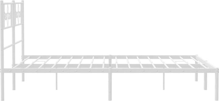 Produktbild vidaXL Bettgestell mit Kopfteil Metallbett Bett Doppelbett Weiss 140x200cm (140 x 200 cm)