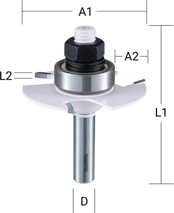 Produktbild Makita Nutfräser mit Anlauflager 3-schneidig