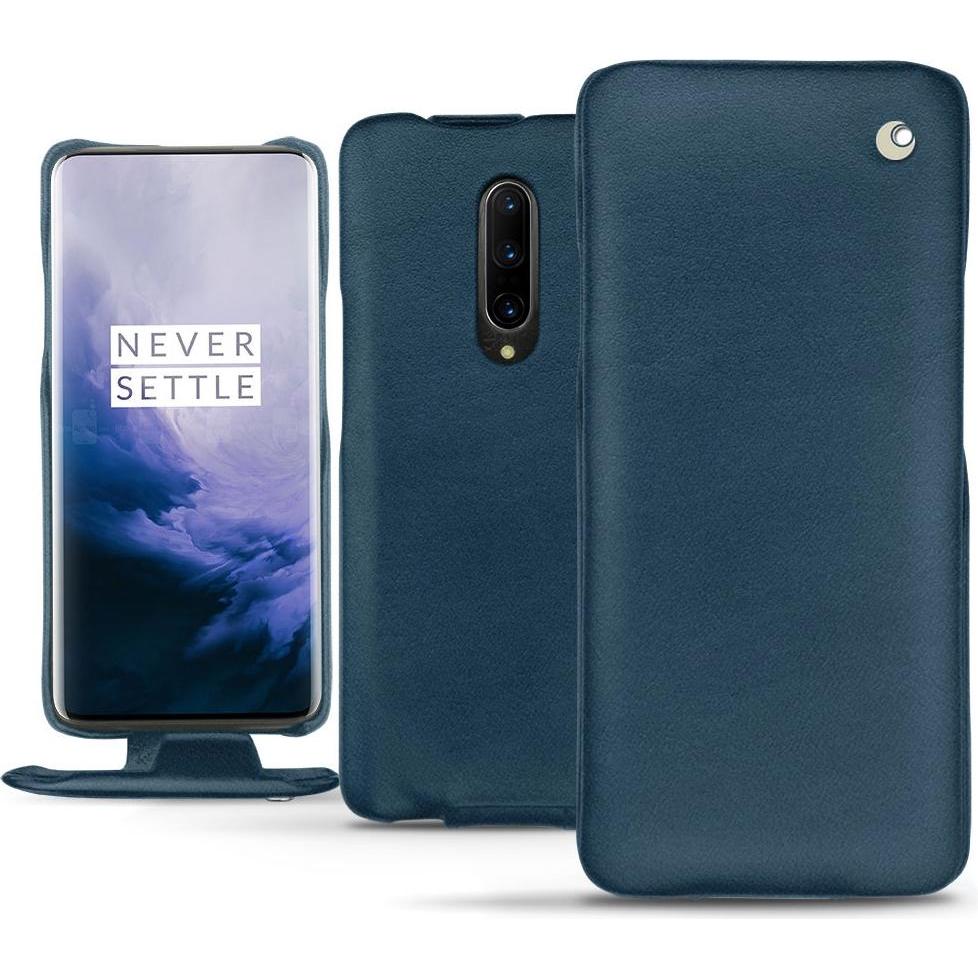 Noreve Lederschutzhülle vertikal (OnePlus 7 Pro), Smartphone Hülle, Blau