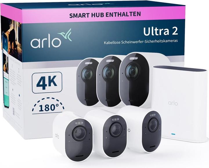 Actual product image Arlo Ultra 2 Spotlight camera, 3 kit white (3840 x 2160 pixels)