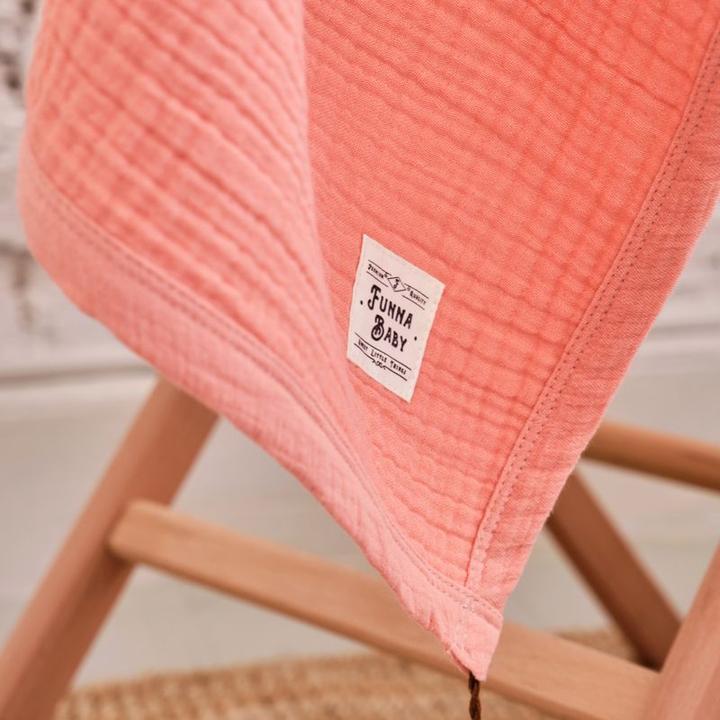 Image du produit Funnababy Textiles Couffin de Moïse en Mousseline - Corail - Rose - 85 cm