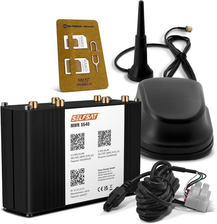 Produktbild Selfsat MWR 5540 5G Cat 12 WLAN Router up to 26 Gbps incl 5G Antenna Black