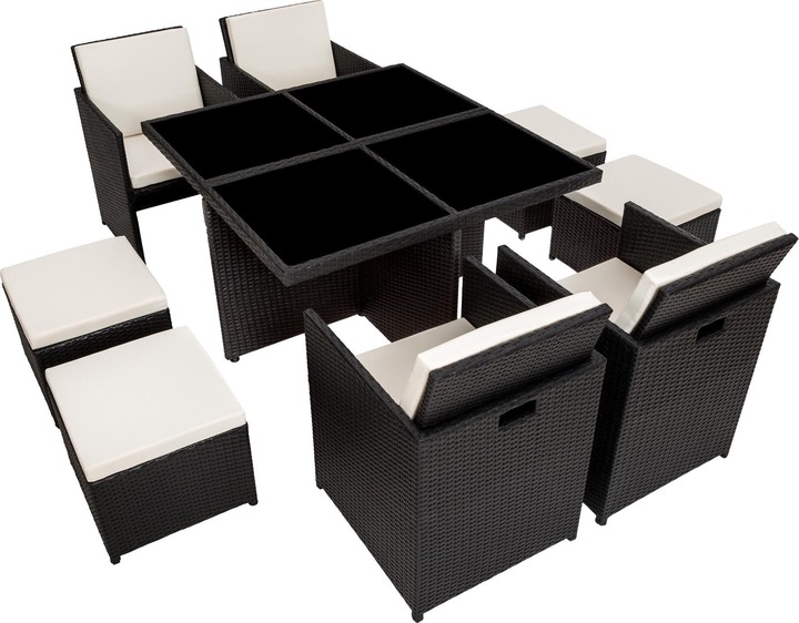 Produktbild tectake Aluminium Rattan Sitzgruppe Manhattan (100 cm)