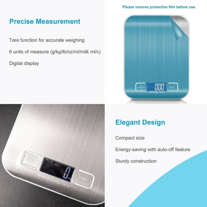 Produktbild Intirilife Digitale Küchenwaage in SILBER
