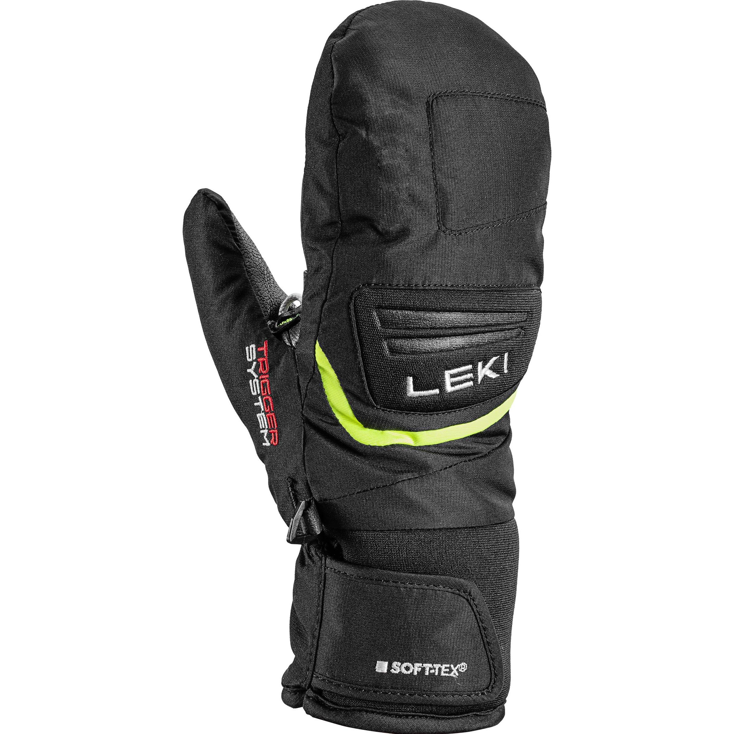 Leki, Jungen, Handschuhe, Griffin 3D Junior Fäustlinge schwarz, Schwarz, (6)