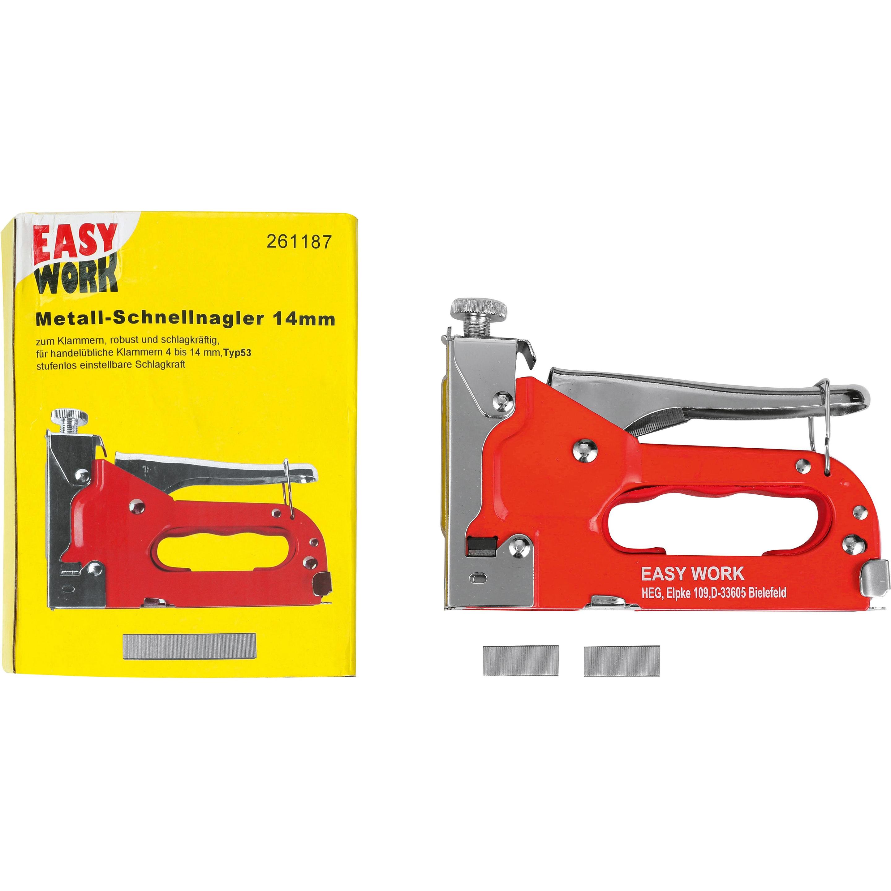 Thumbnail - 6x Easy Work, Tacker + Nagelpistole, Metall-Schnellnagler