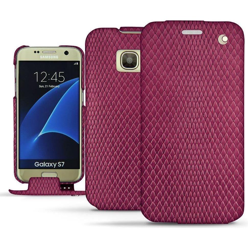 Noreve Lederschutzhülle vertikal (Samsung Galaxy S7), Smartphone Hülle, Rosa