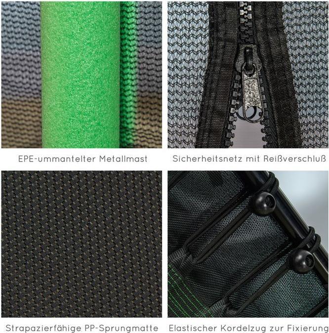 Produktbild Swisshandel24 Kinder Trampolin Ø163,5 cm, Indoor Trampolin, Kindertrampolin bis 50 kg Grün (163.50 cm)