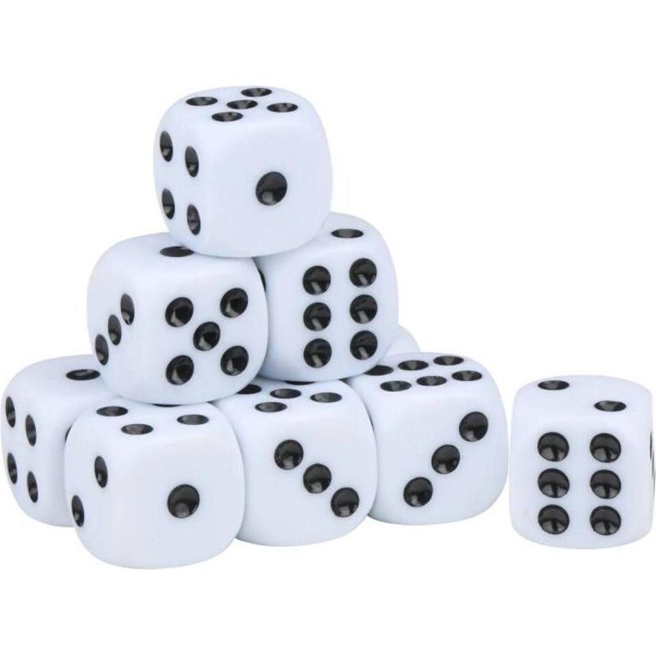 Eddy Toys Dices white 10pcs ABS