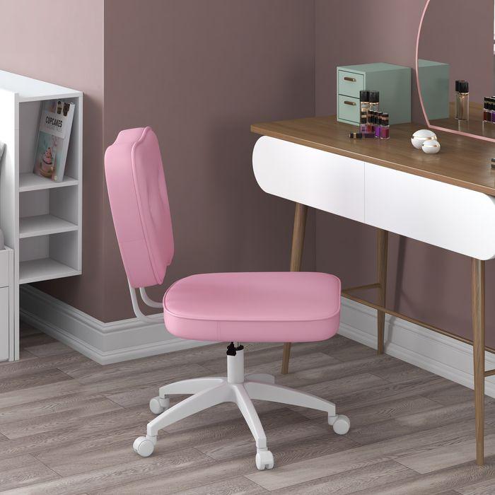 Image du produit Swisshandel24 Chaise de bureau, jusqu'à 120kg, similicuir, rose (42 - 52 cm)