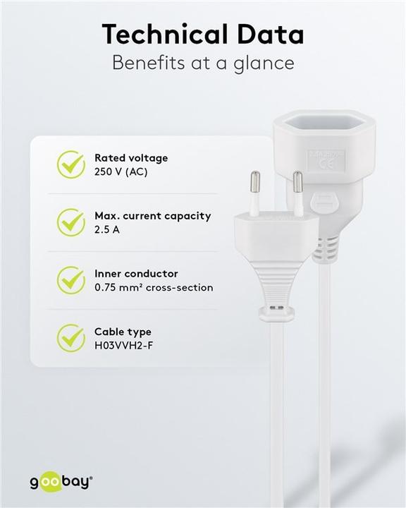 Produktbild Goobay 50509 (5 m, CEE 7/16)