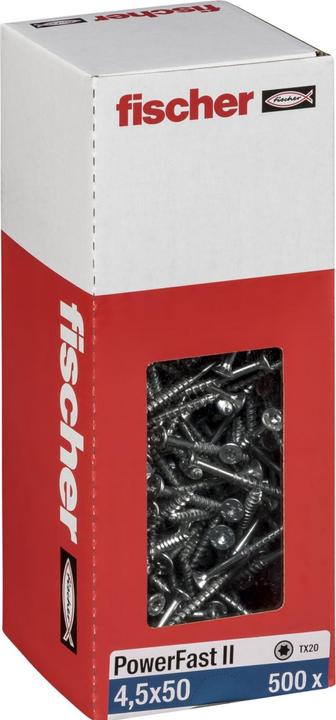 Produktbild Fischer PowerFast II 4,5x50 SK TX TG blvz 500 (500 Schrauben pro Stück)