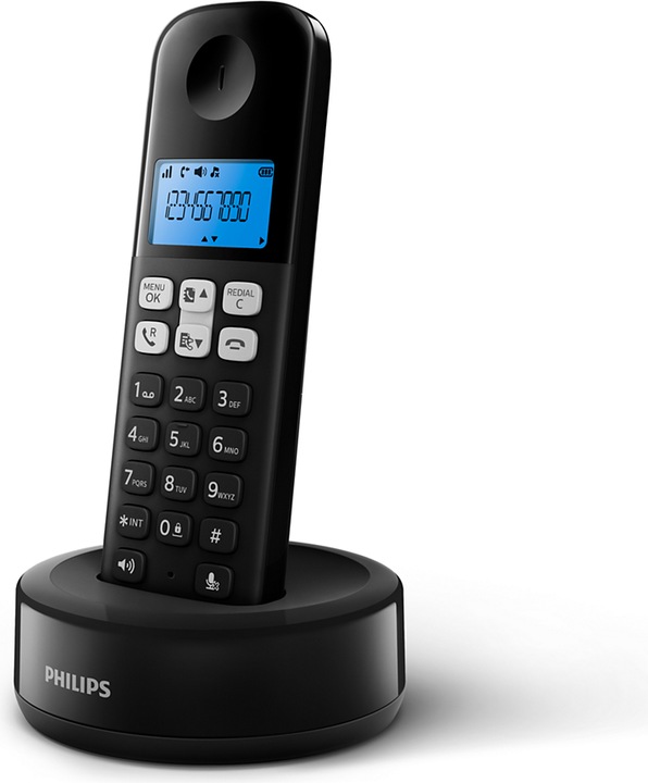 Actual product image Philips Wireless Landline Telephone D1611b Black