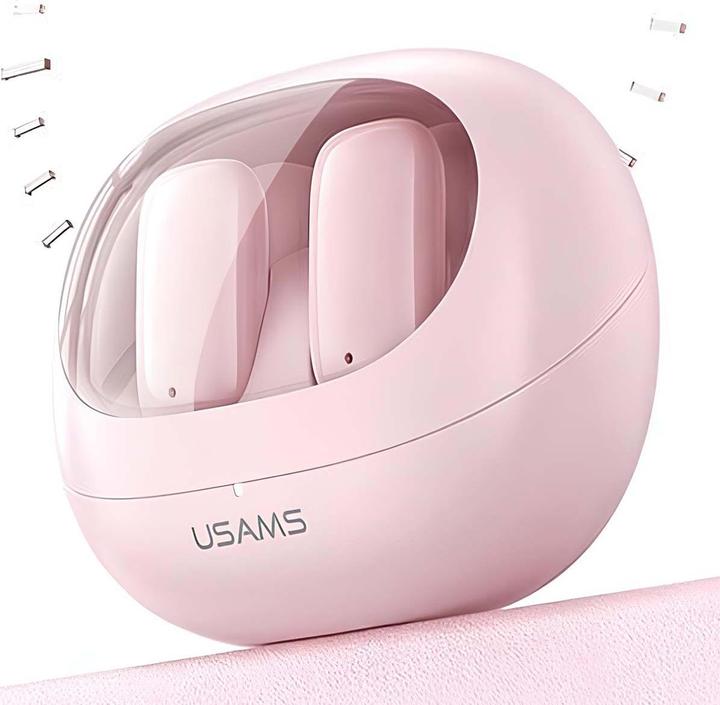 Actual product image Usams Słuchawki Bluetooth 5.3 TWS TD Series bezprzewodowe różowy/pink BHUTD03 (TD22) (5 h, Wireless)