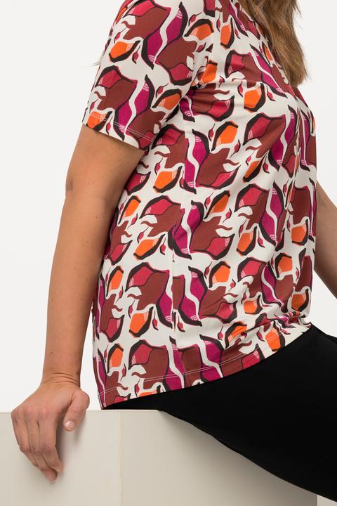 Immagine prodotto Ulla Popken Maglia classica in tessuto fluente dal design rétro con scollatura a cuore e mezze maniche (50, 52)