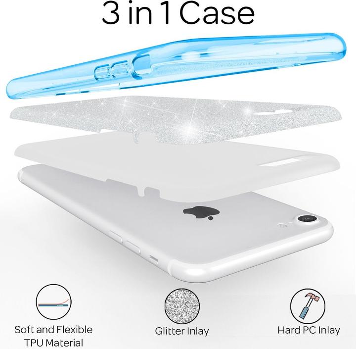 Produktbild Nalia Glitzer Handyhülle (Apple iPhone SE (2nd Gen), Apple iPhone SE (3rd Gen), Apple iPhone 8, Apple iPhone 7)