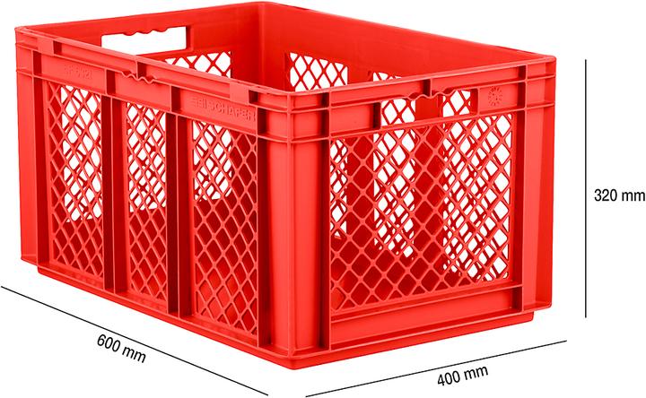 Produktbild Schäfer Shop Euro Box Serie EF 600, aus PP, durchbrochene Wände, verschiedene Inhalte (63.70 l)