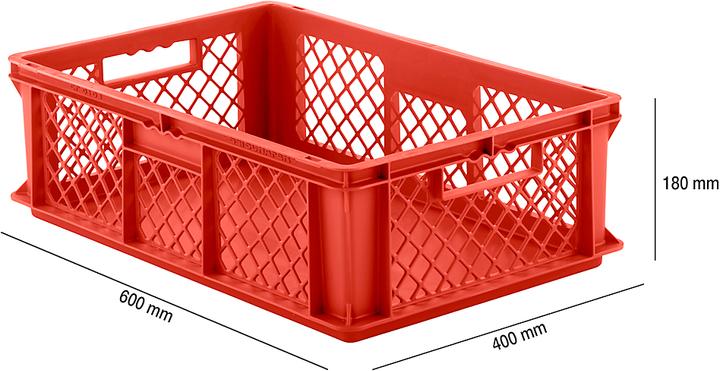 Actual product image Schäfer Shop Euro Box Series EF 600, made of PP, openwork walls, various contents