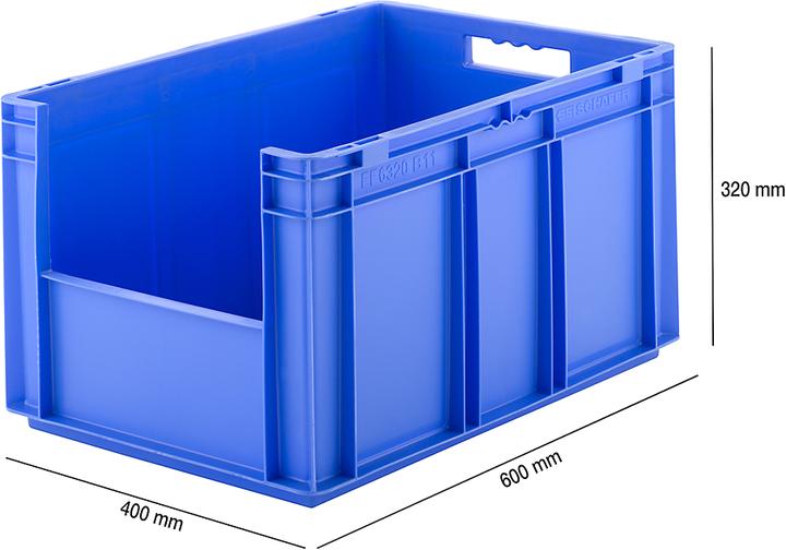 Actual product image Schäfer Shop Box in EURO size EF 6220/6320/6420, half-open, without lid (63.70 l)