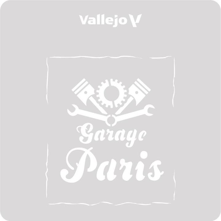 Actual product image Vallejo Stencil Vintage Garage Sign