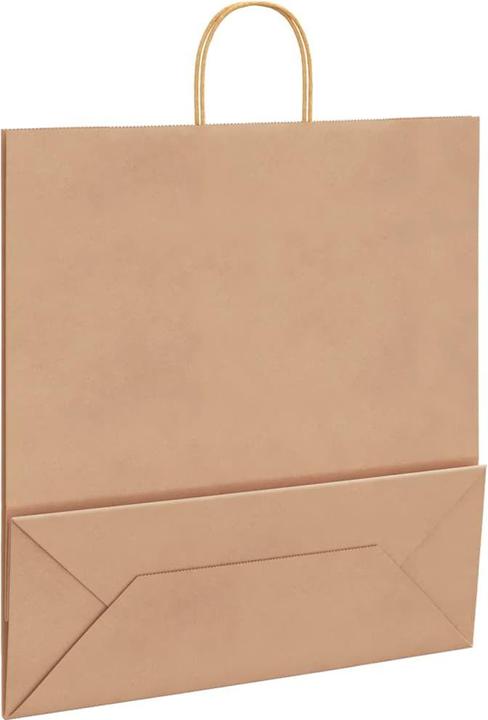 Produktbild vidaXL Kraftpapiertüten 50 Stk. mit Henkel Braun 45x17x48 cm Papiertüte (50x)