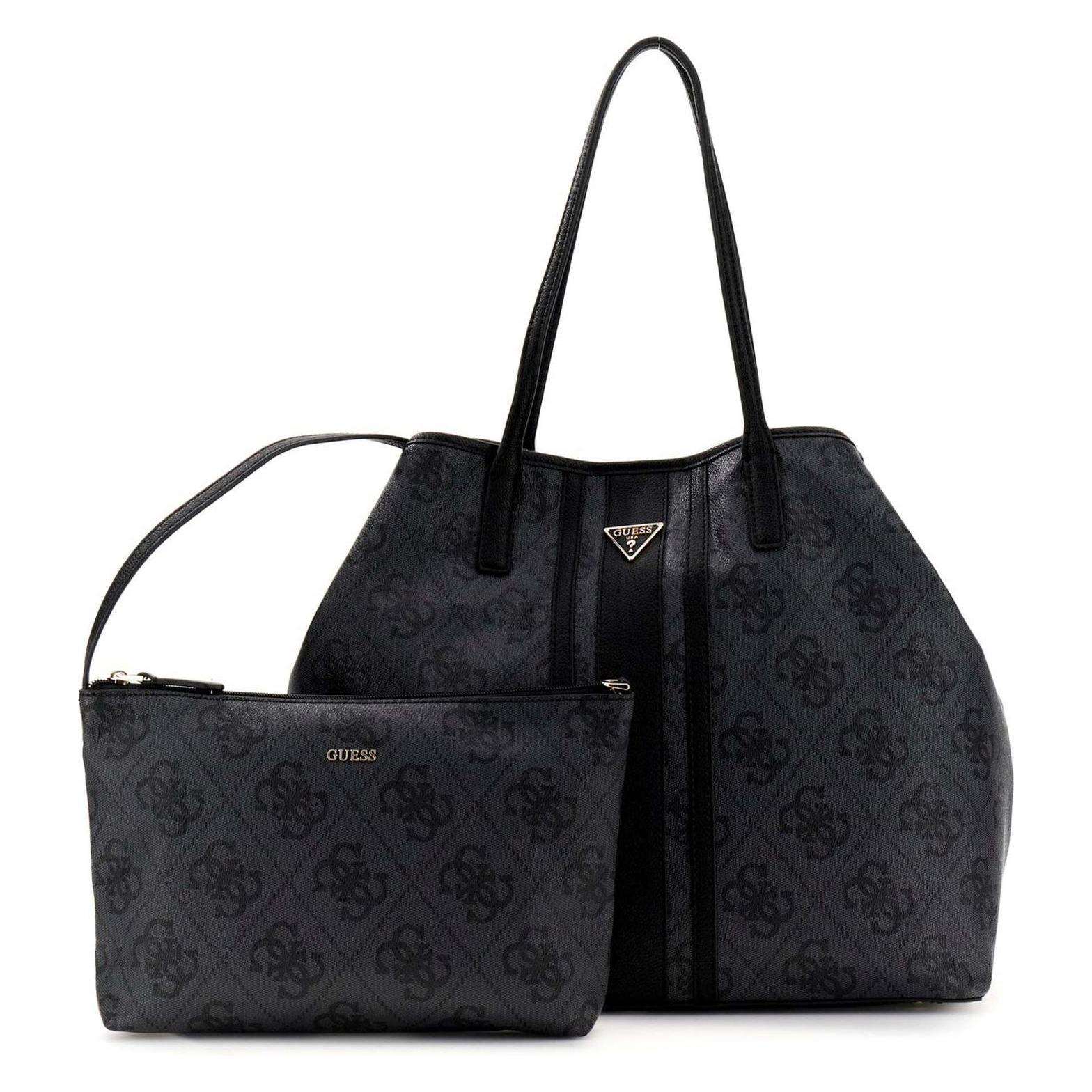Guess, Damen, Tasche, Victtoria 2 In 1 Tote, Schwarz, Grau