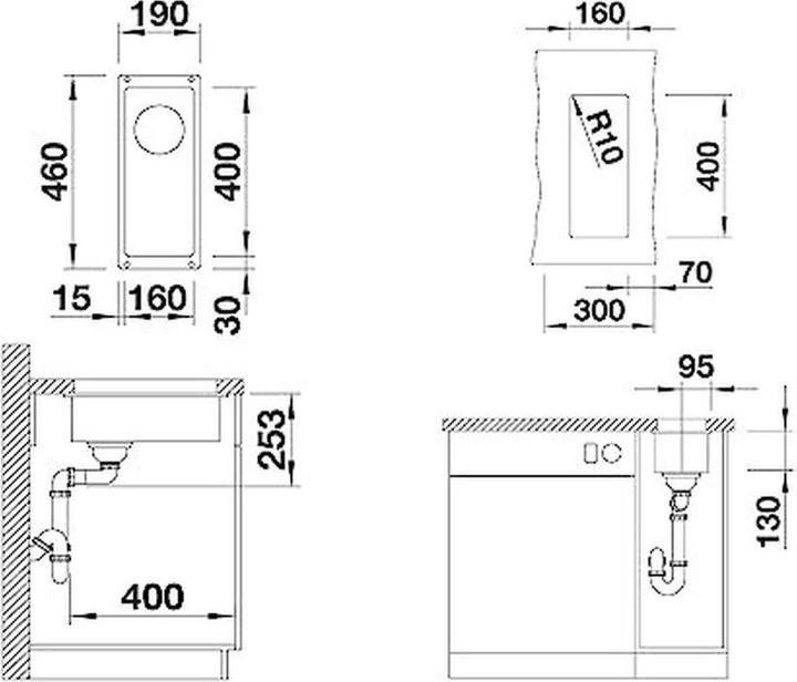 Image du produit Blanco SUBLINE 160-U (46 cm)