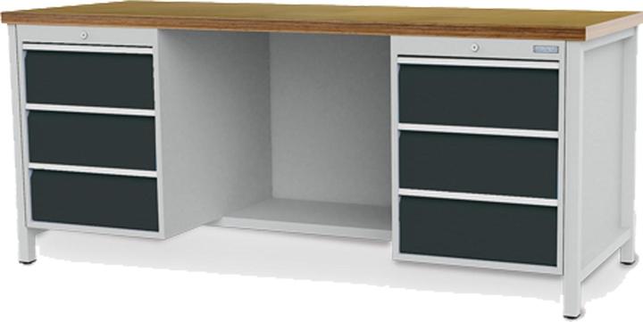 Bedrunka & hirth Kastenwerkbank Breite 2.000 mm R 18-24 6x Schublade BxTxH 2.000x750x859 mm - (200 cm, 75 cm)