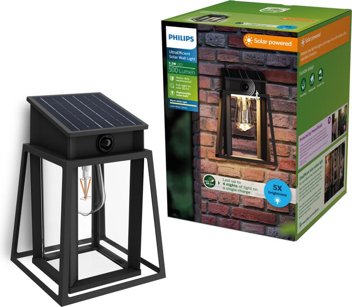 Philips Solar-Aussenwandleuchte (470 lm, E27, IP44)