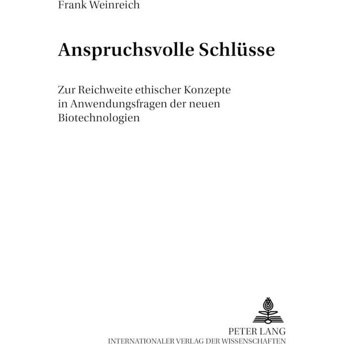 Anspruchsvolle Schlüsse, Fachbücher von Frank Weinreich