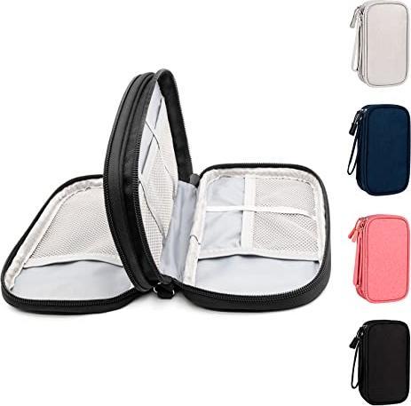 Only-Bags.Store Sac organiseur de câbles Petit sac étanche pour câbles Sac double couche avec plaque fixe