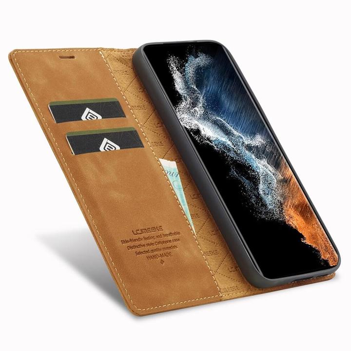 Actual product image Cover-Discount Galaxy S23 - Stand Flip Case Cover brown (Samsung Galaxy S23)