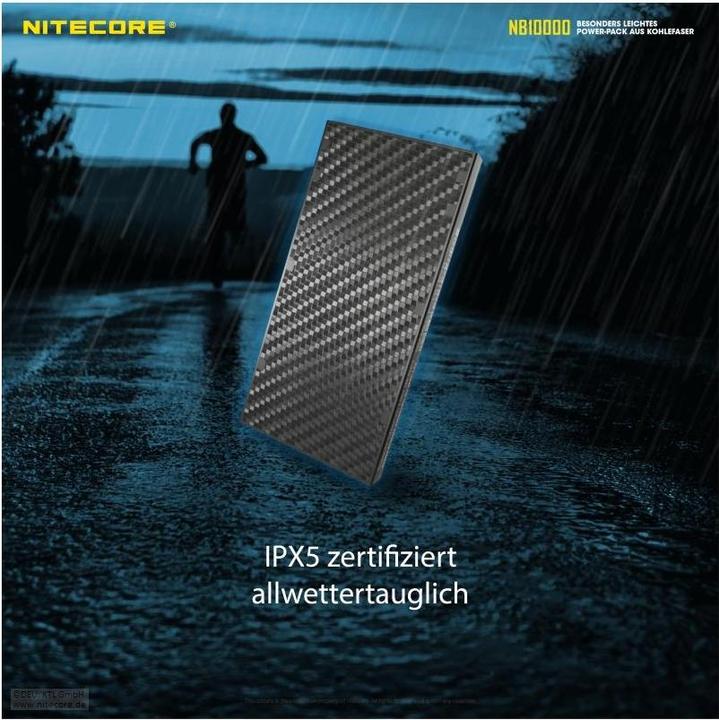 Image du produit Nitecore NB10000 Carbon Fiber Energy Brick Power Bank GEN 3 (10000 mAh, 22.50 W, 38.50 Wh)
