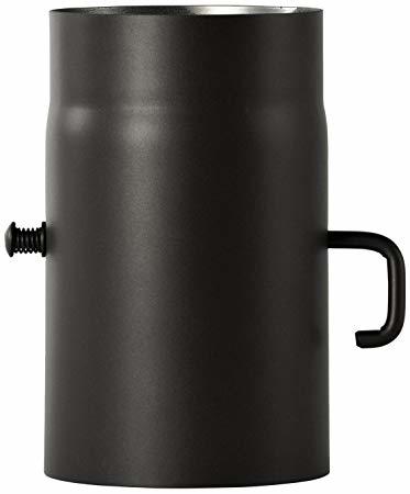 Produktbild Bertrams Ofenrohr 130 mm senotherm lackiert schwarz metallic 0,25 m mit Drosselklappe