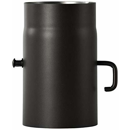 Bertrams, Haardaccessoires, Kachelpijp 130 mm senotherm zwart metallic gelakt 0,25 m met vlinderklep