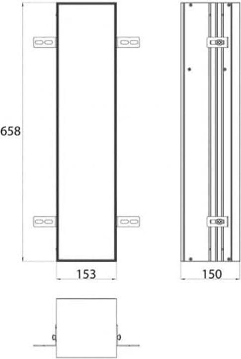 Image du produit Emco Module WC ASIS PLUS UP 658x154mm Charnière de porte à droite Aluminium
